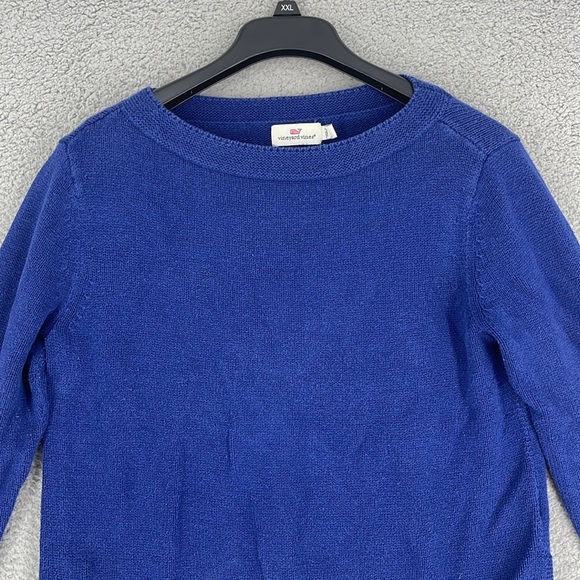 Vineyard vines blue round neck long sleeve sweater women’s small stretch warm - Picture 2 of 10